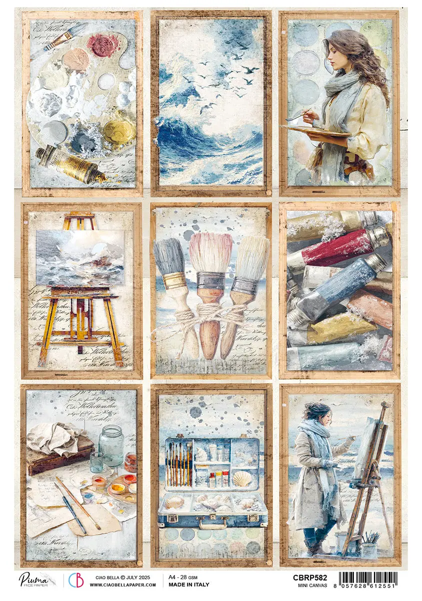 An Artist Journey Rice Paper A4 Mini Canvas - 5 Sheets 1