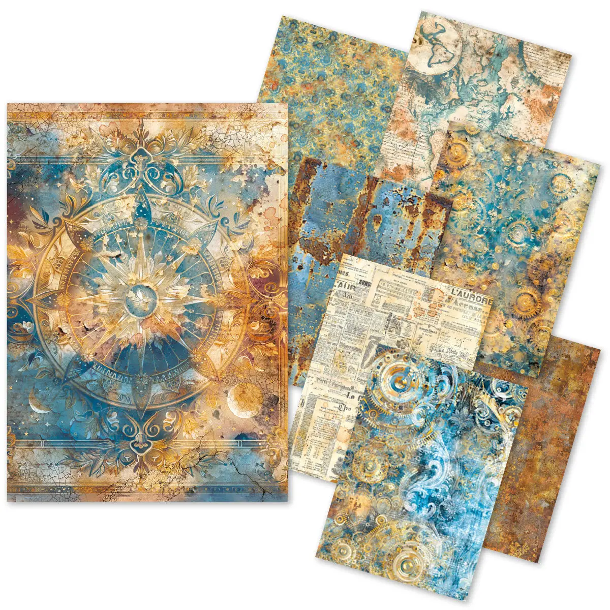 Rice Paper A5 Mixed 8/Pkg Esprit De Voyage 1