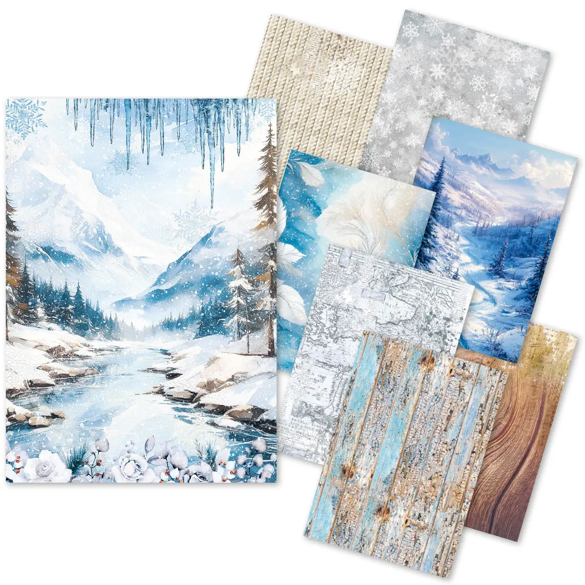 Rice Paper A5 Mixed 8/Pkg Winter Wonderland 1