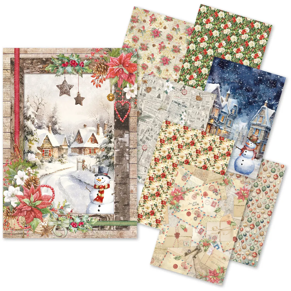 Rice Paper A5 Mixed 8/Pkg Christmas Vibes 1