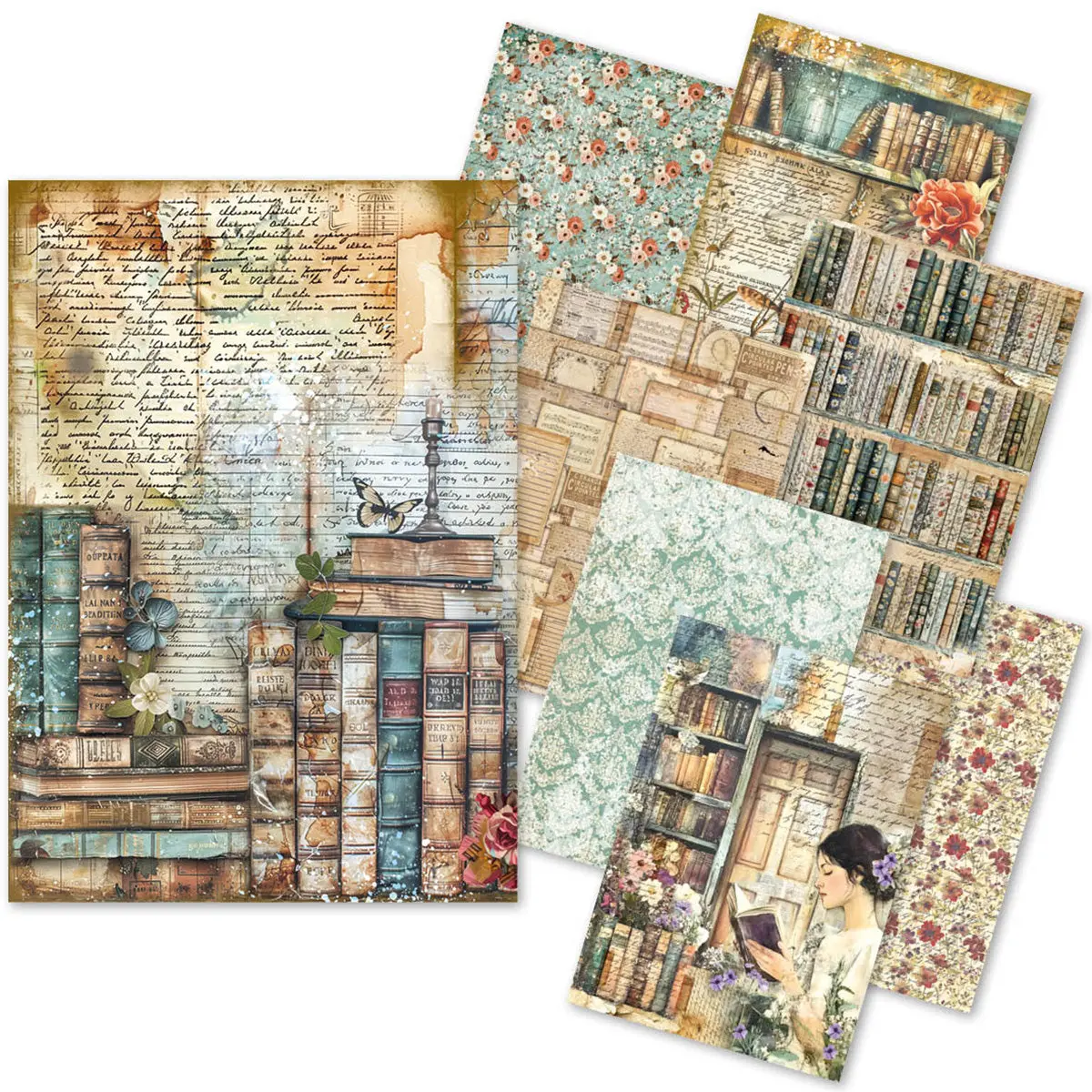 Rice Paper A5 Mixed 8/Pkg Book Lovers 1
