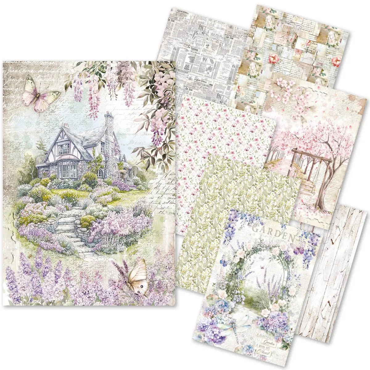 Rice Paper A5 Mixed 8/Pkg Secret Garden 1