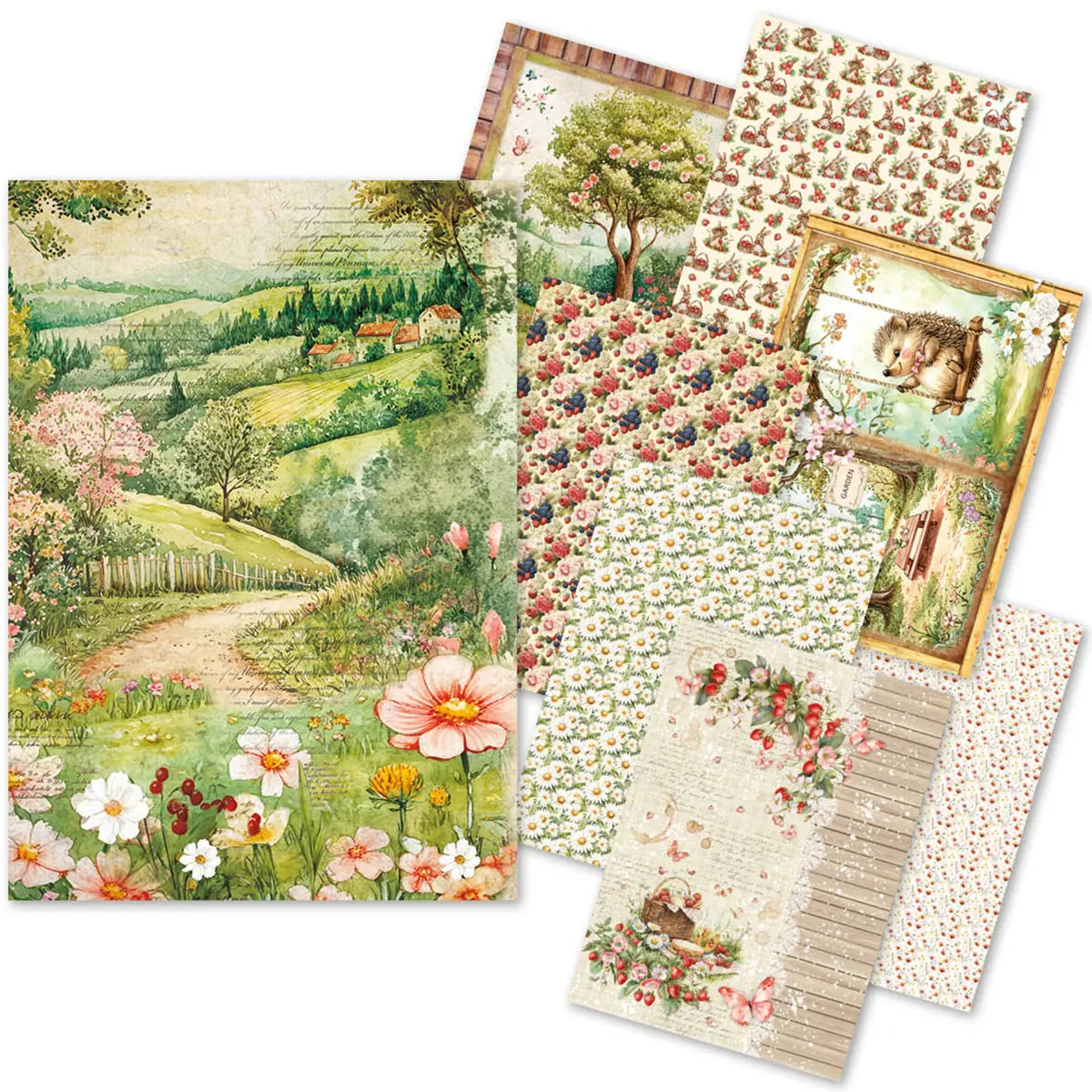 Rice Paper A5 Mixed 8/Pkg Woodland Party 1