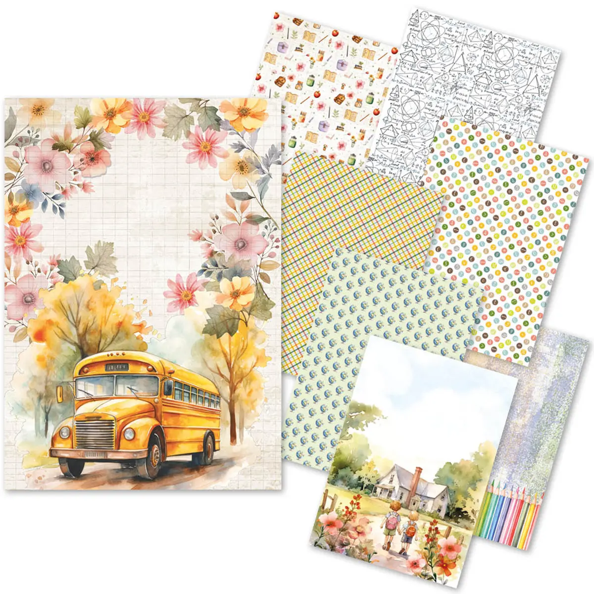 Rice Paper A5 Mixed 8/Pkg Back To School 1
