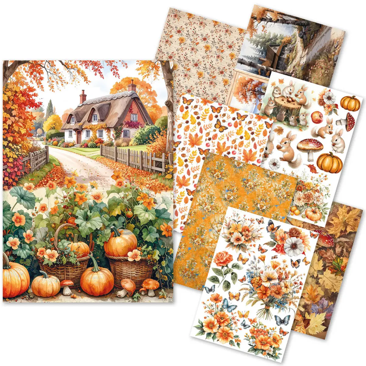 Rice Paper A5 Mixed 8/Pkg Hello Fall 1