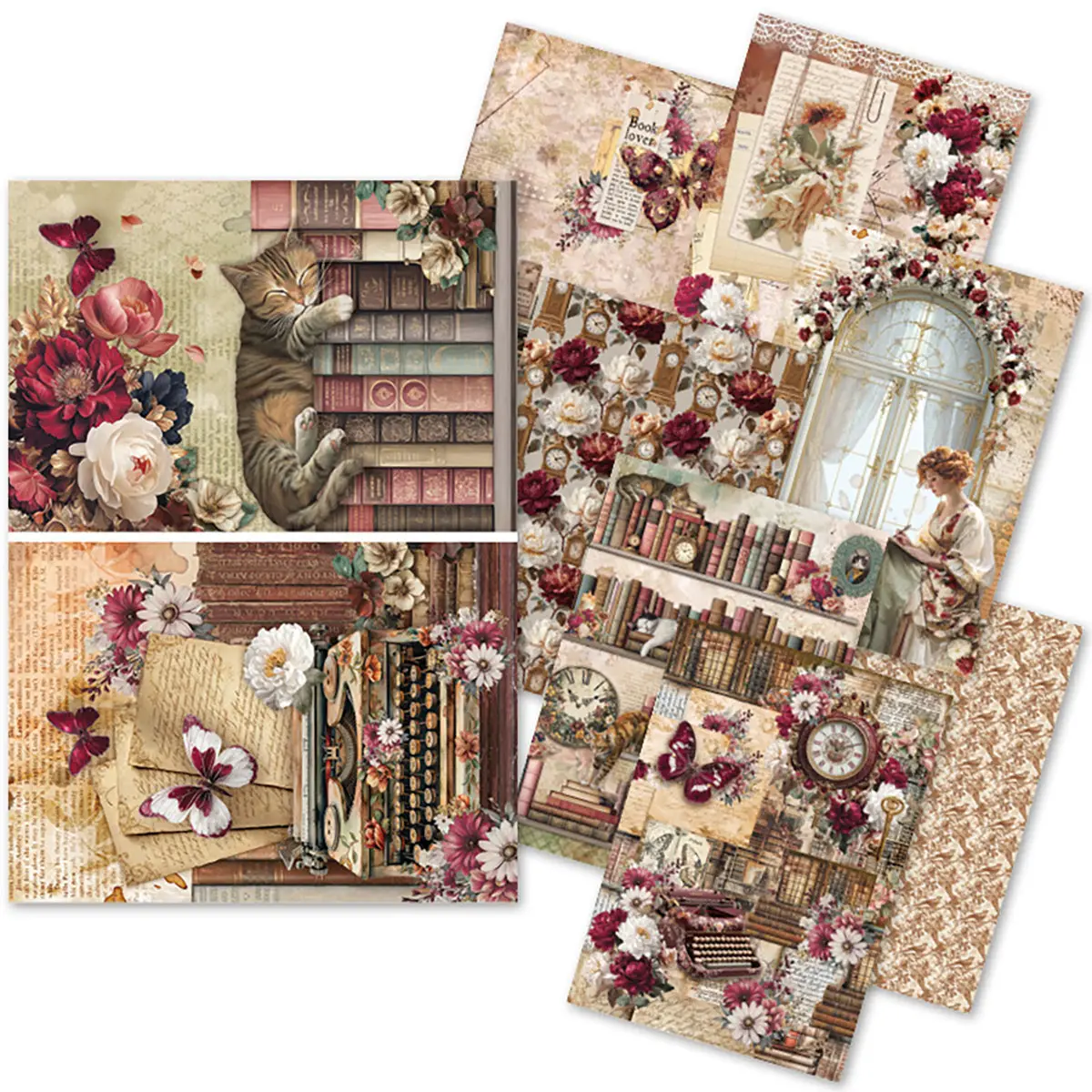 Rice Paper A5 Mixed 8/Pkg Book Lovers 1