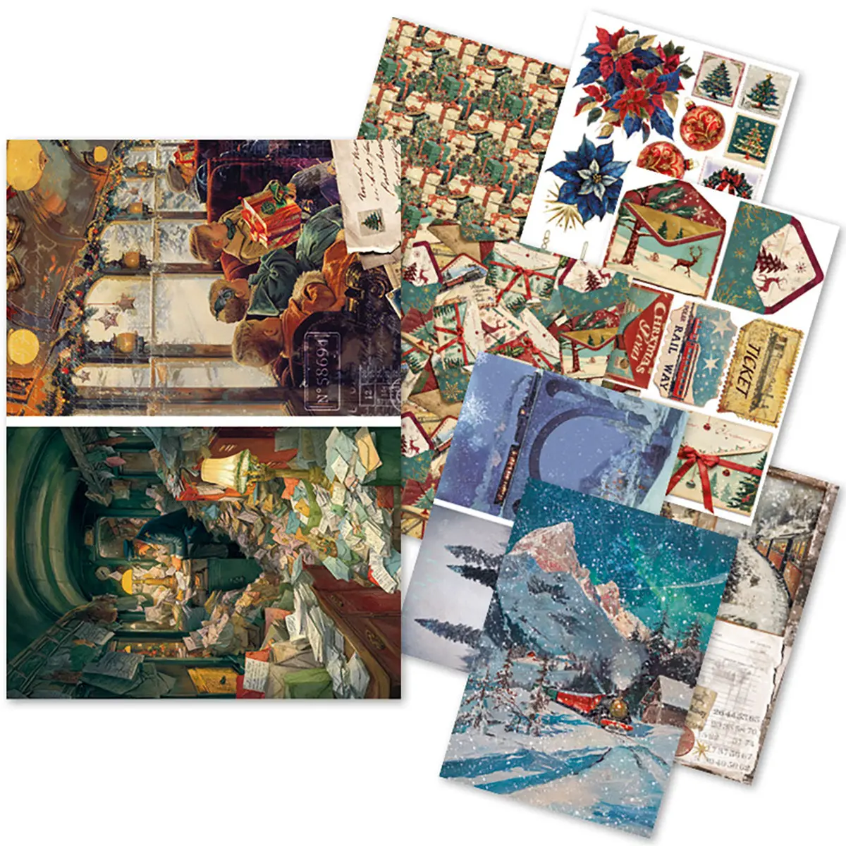 Rice Paper A5 Mixed 8/Pkg Polar Railway 1