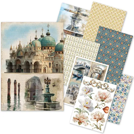 Rice Paper A5 Mixed 8/Pkg A Walk In Venice 1