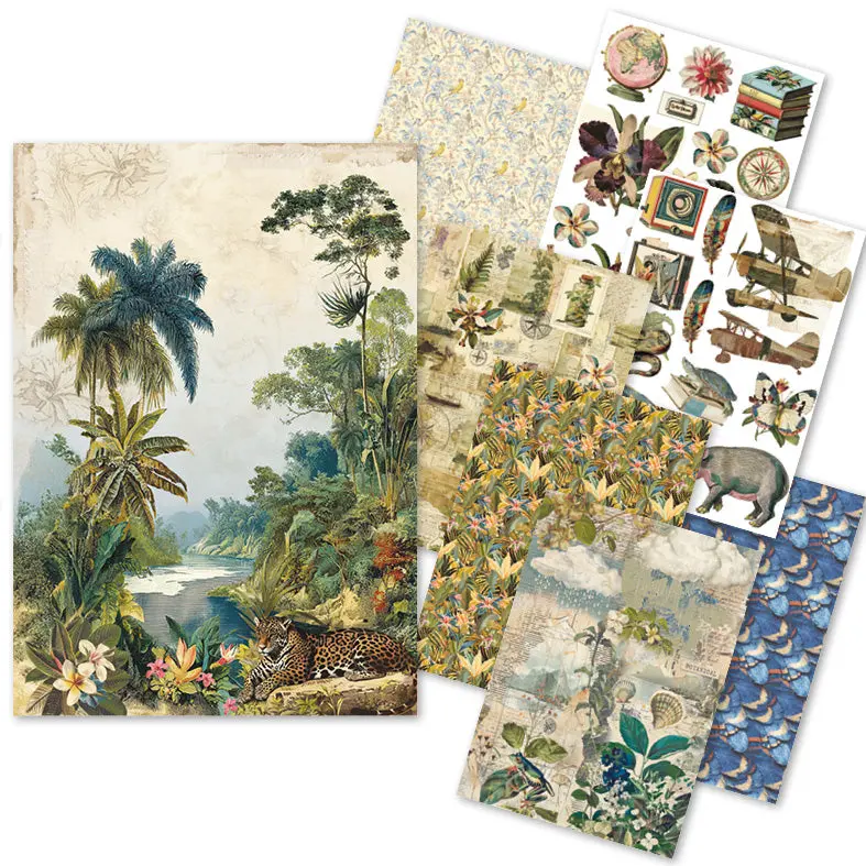 Rice Paper A5 Mixed 8/Pkg Jungle Vibes 1