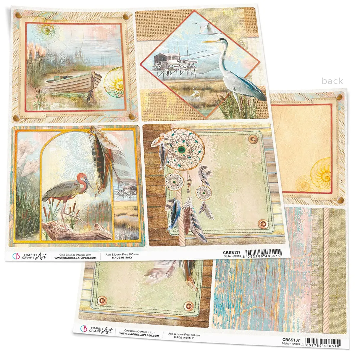 Ciao Bella Delta Cards Paper Sheet 12"X12" 1 Sheet 1