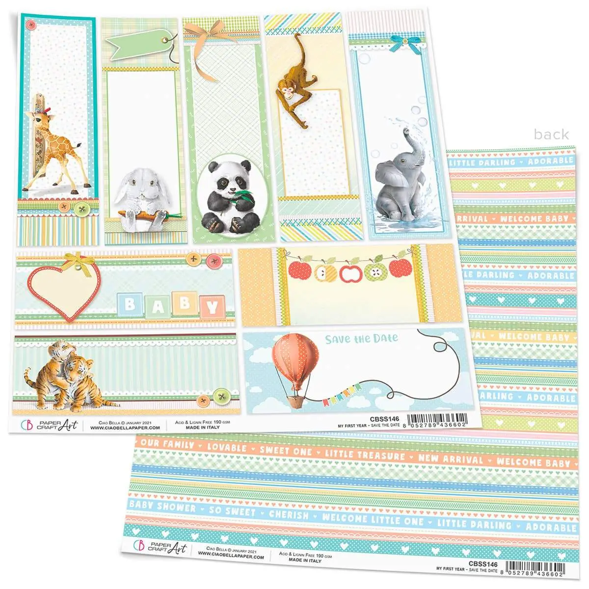 Ciao Bella Save The Date Paper Sheet 12"X12" 1 Sheet 1
