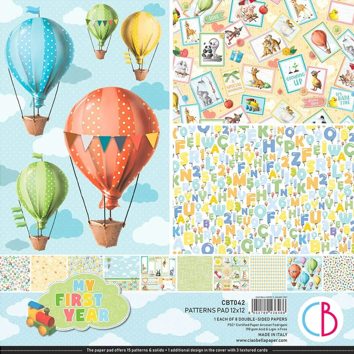 Ciao Bella My First Year Patterns Pad 12"X12" 8/Pkg 1