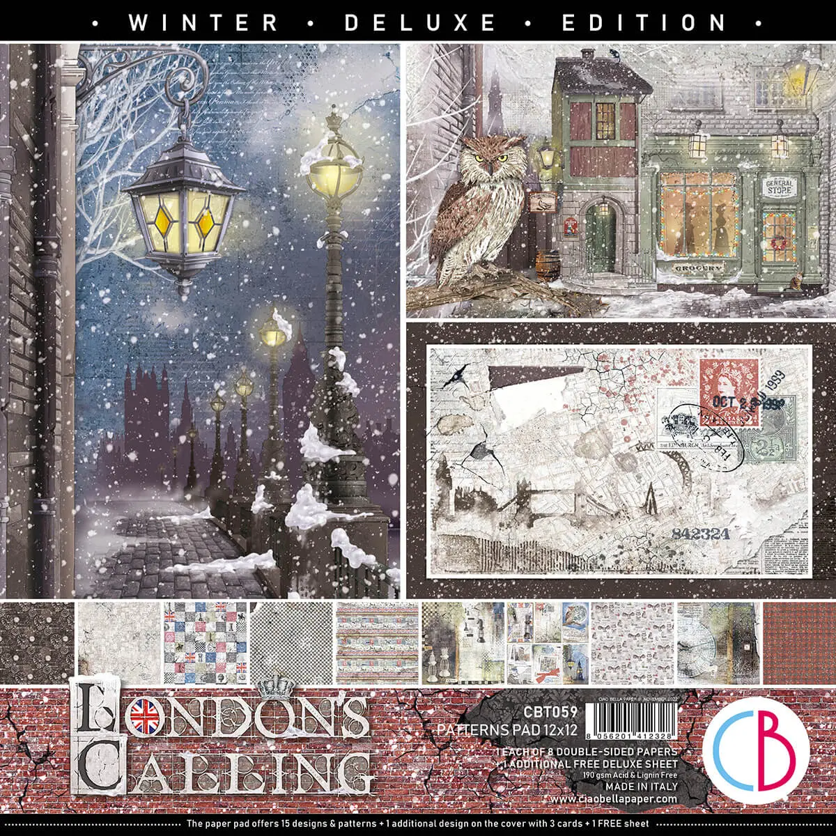 London's Calling Patterns Pad 12X12 8/Pkg + 1 Free Deluxe Sheet 1