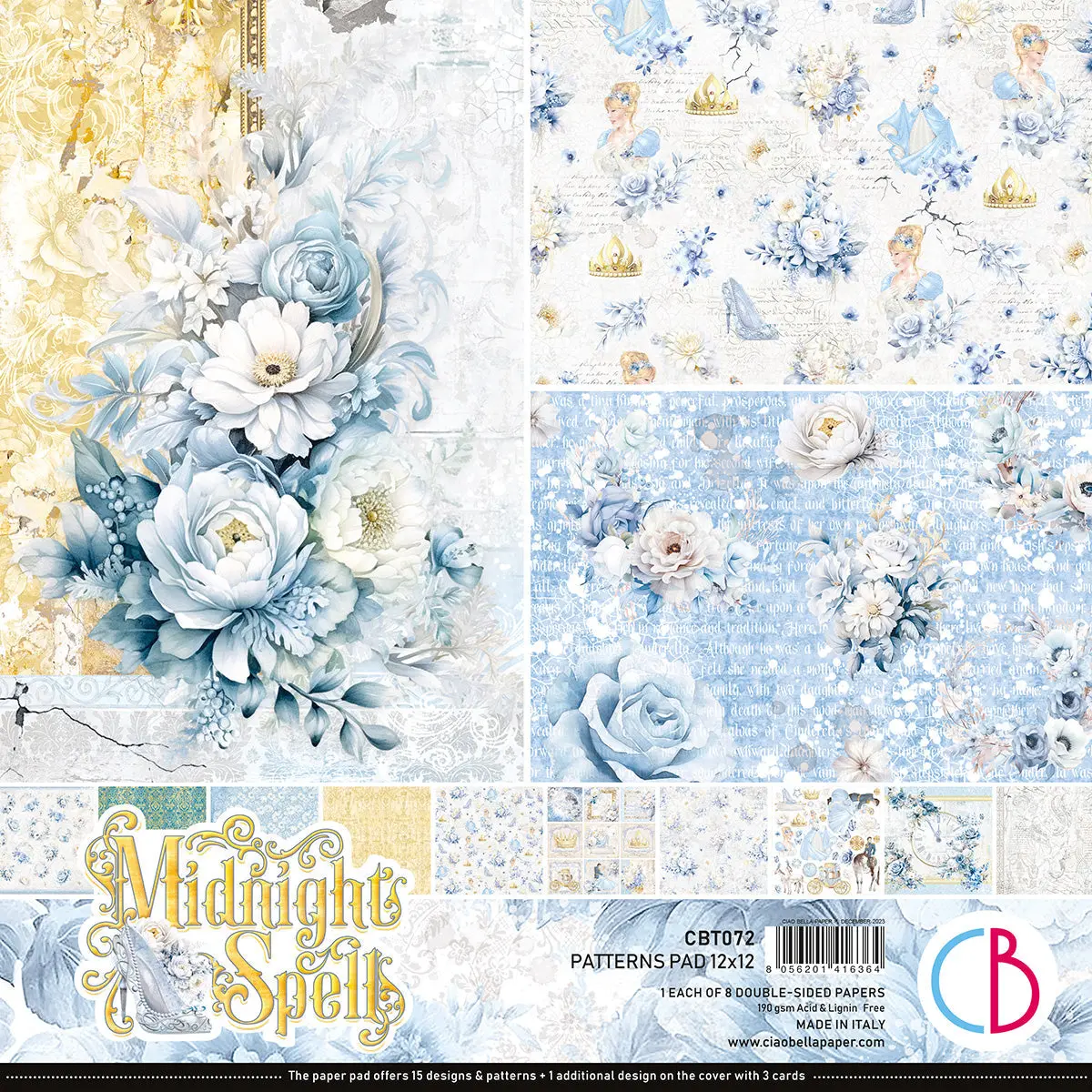 Midnight Spell Patterns Pad 12X12 8/Pkg 1