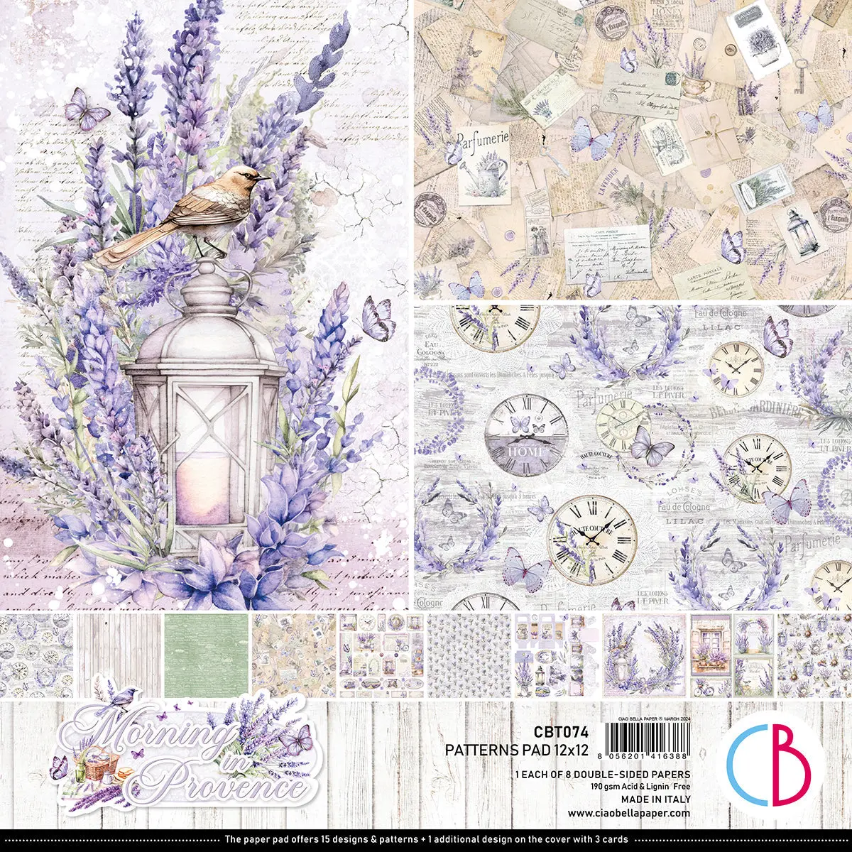 Morning In Provence Patterns Pad 12"X12" 8/Pkg 1