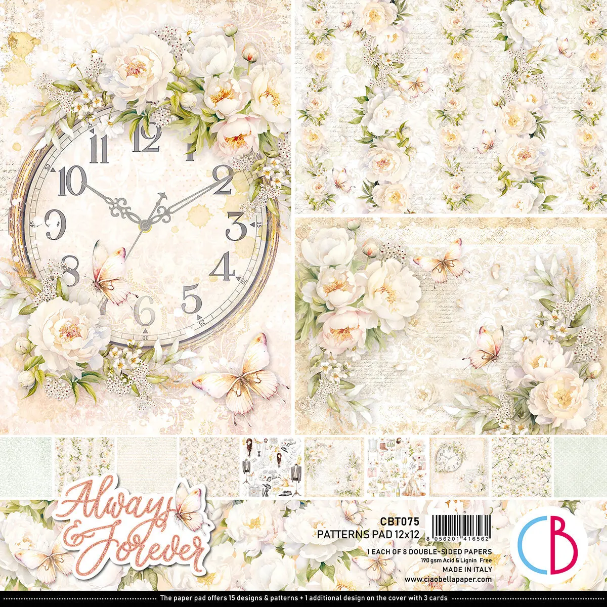 Always & Forever Patterns Pad 12X12 8/Pkg 1