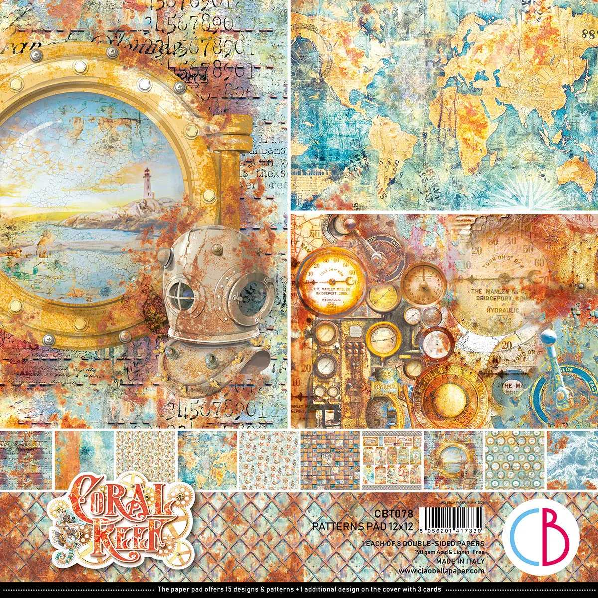 Coral Reef Patterns Pad 12"X12" 8/Pkg 1