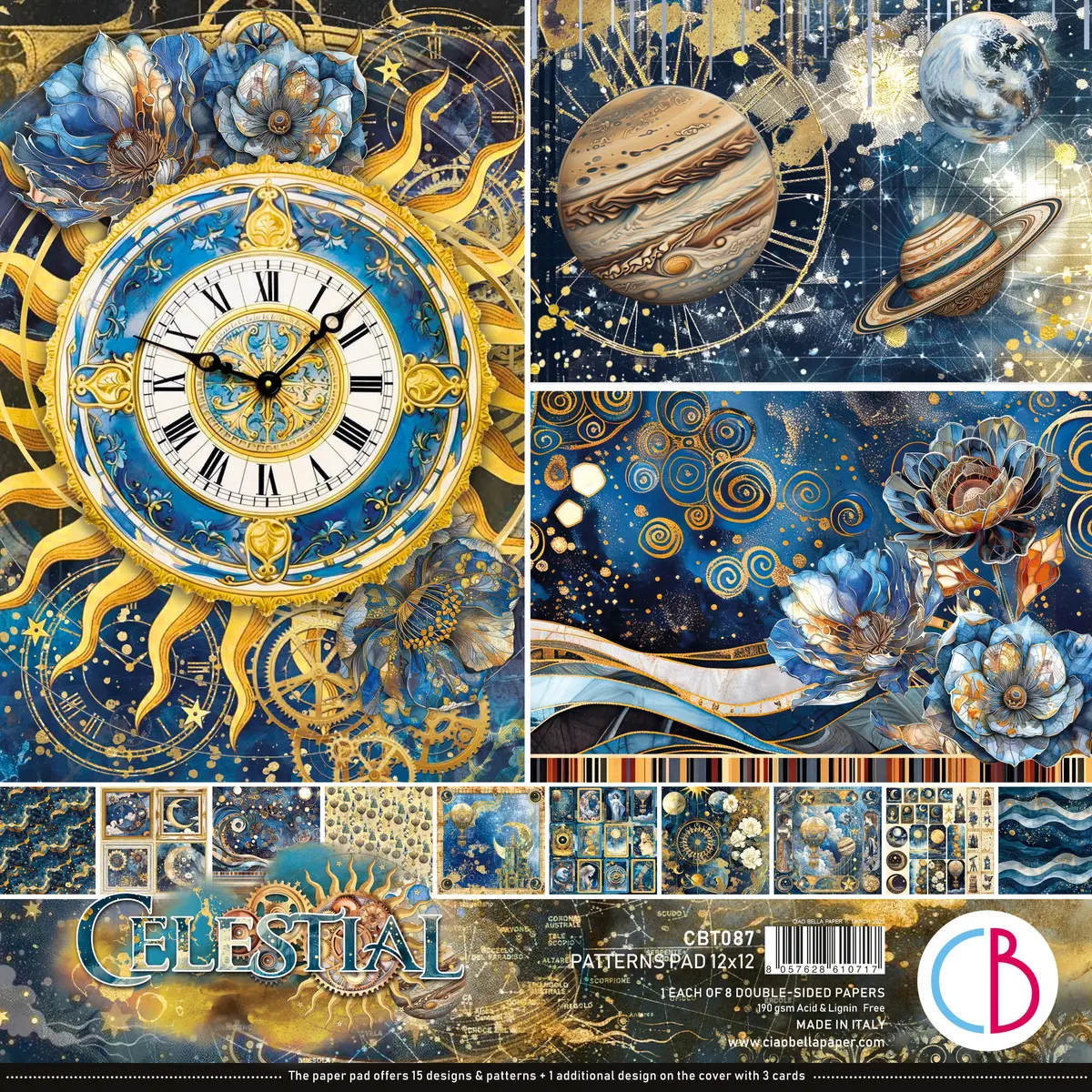 Celestial Patterns Pad 12"X12" 8/Pkg 1