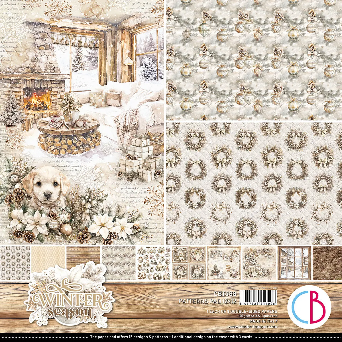 Winter Season Patterns Pad 12"X12" 8/Pkg 1
