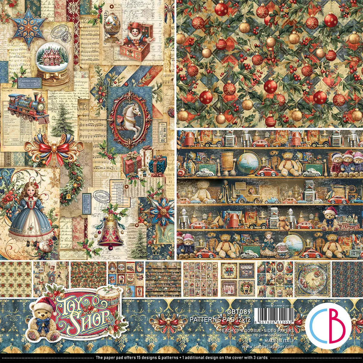 Toy Shop Patterns Pad 12"X12" 8/Pkg 1