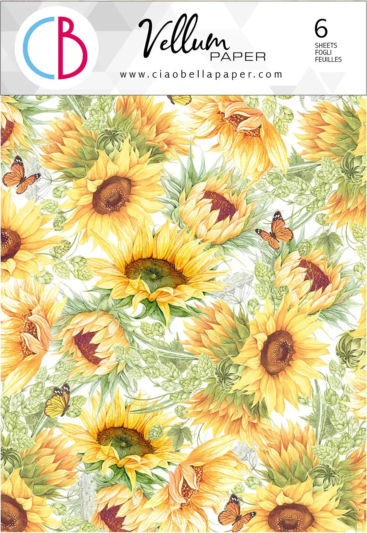 Ciao Bella Vellum Farmhouse Garden Paper Patterns A4 6/Pkg 1