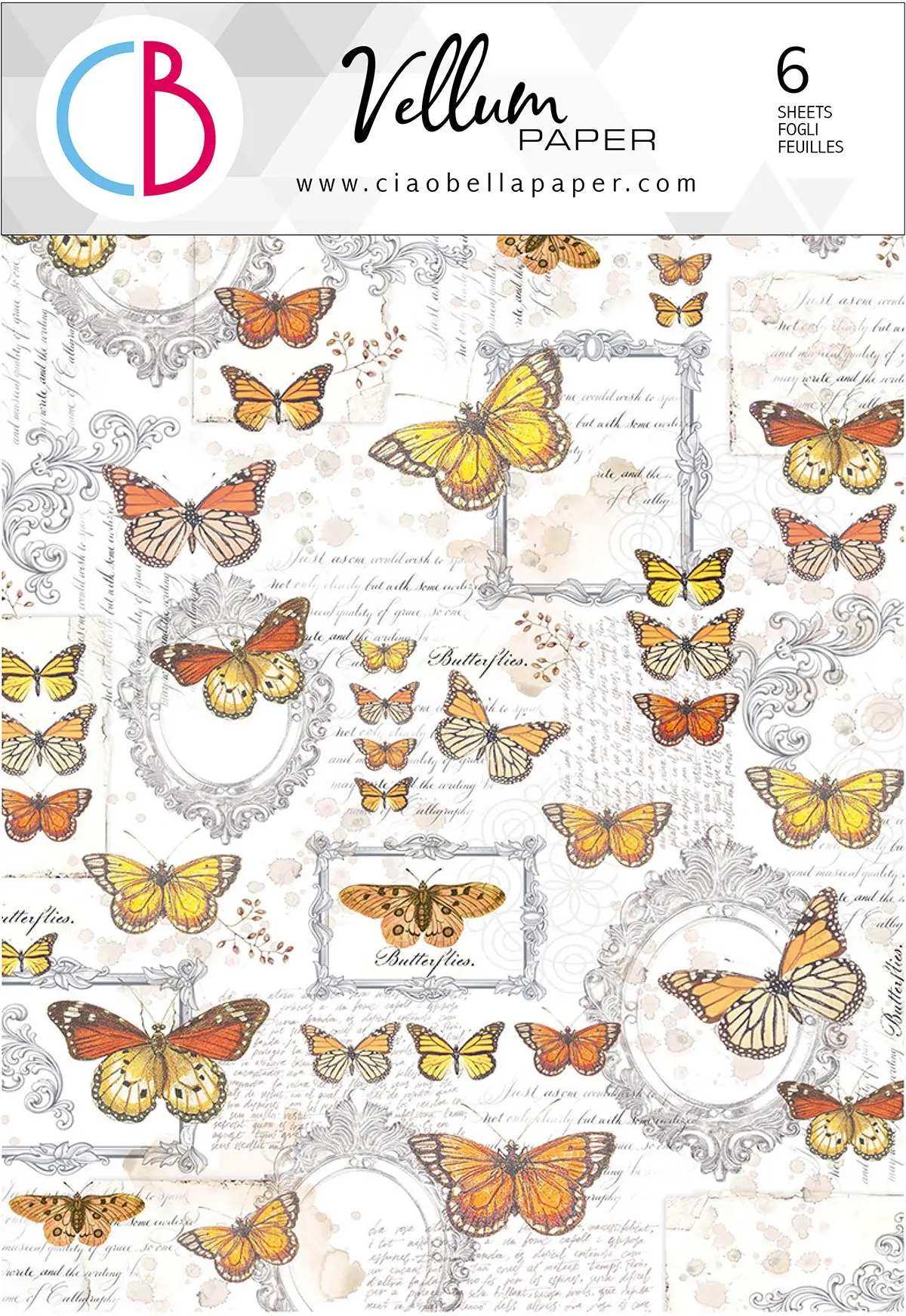 Ciao Bella Vellum Enchanted Land Paper Patterns A4 6/Pkg 1
