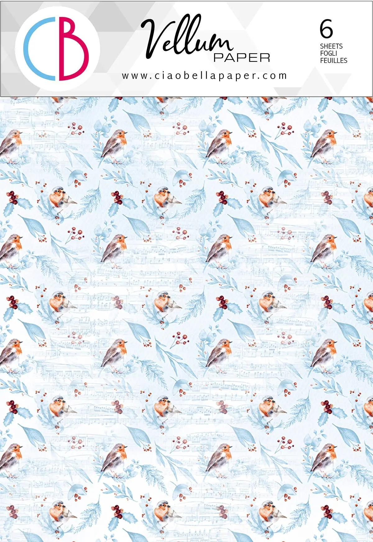 Ciao Bella Vellum Winter Journey Paper Patterns A4 6/Pkg 1