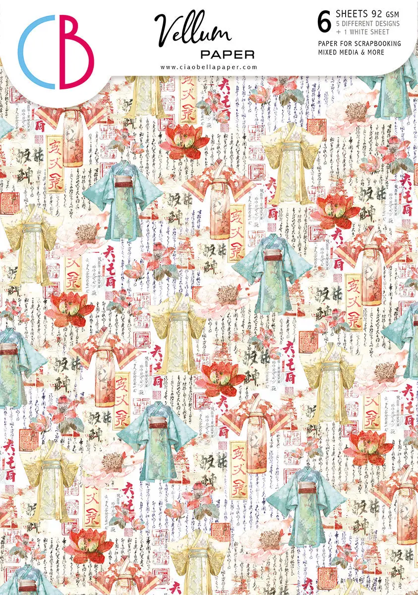 Vellum Land Of The Rising Sun Paper Patterns A4 6/Pkg 1