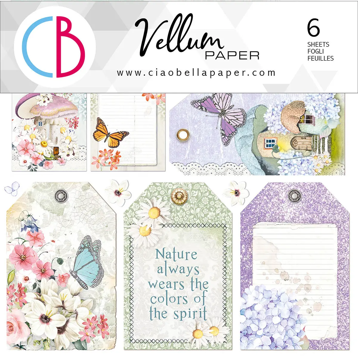 Ciao Bella Vellum Enchanted Land Fussy Cut 6"X6" 6/Pkg 1
