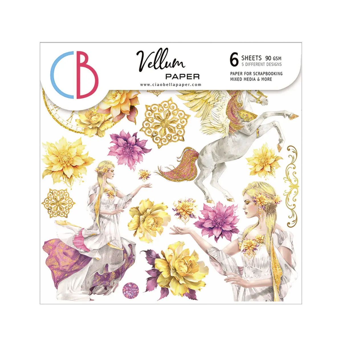 Vellum Ethereal Fussy Cut 6"X6" 6/Pkg 1