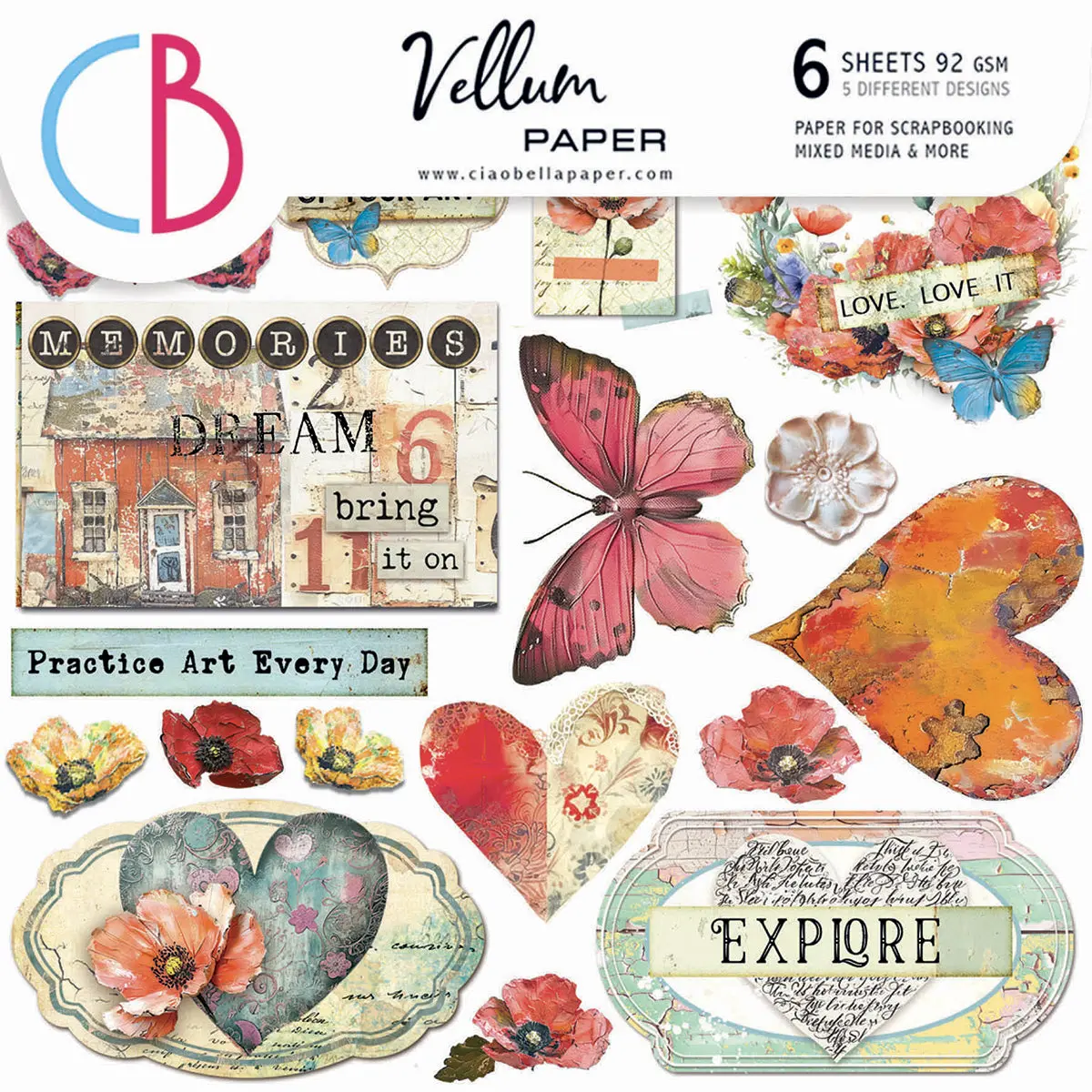 Vellum Majestic Dream Fussy Cut 6"X6" 6/Pkg 1
