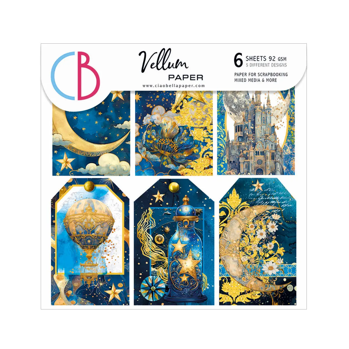Vellum Celestial Fussy Cut 6"X6" 6/Pkg 1