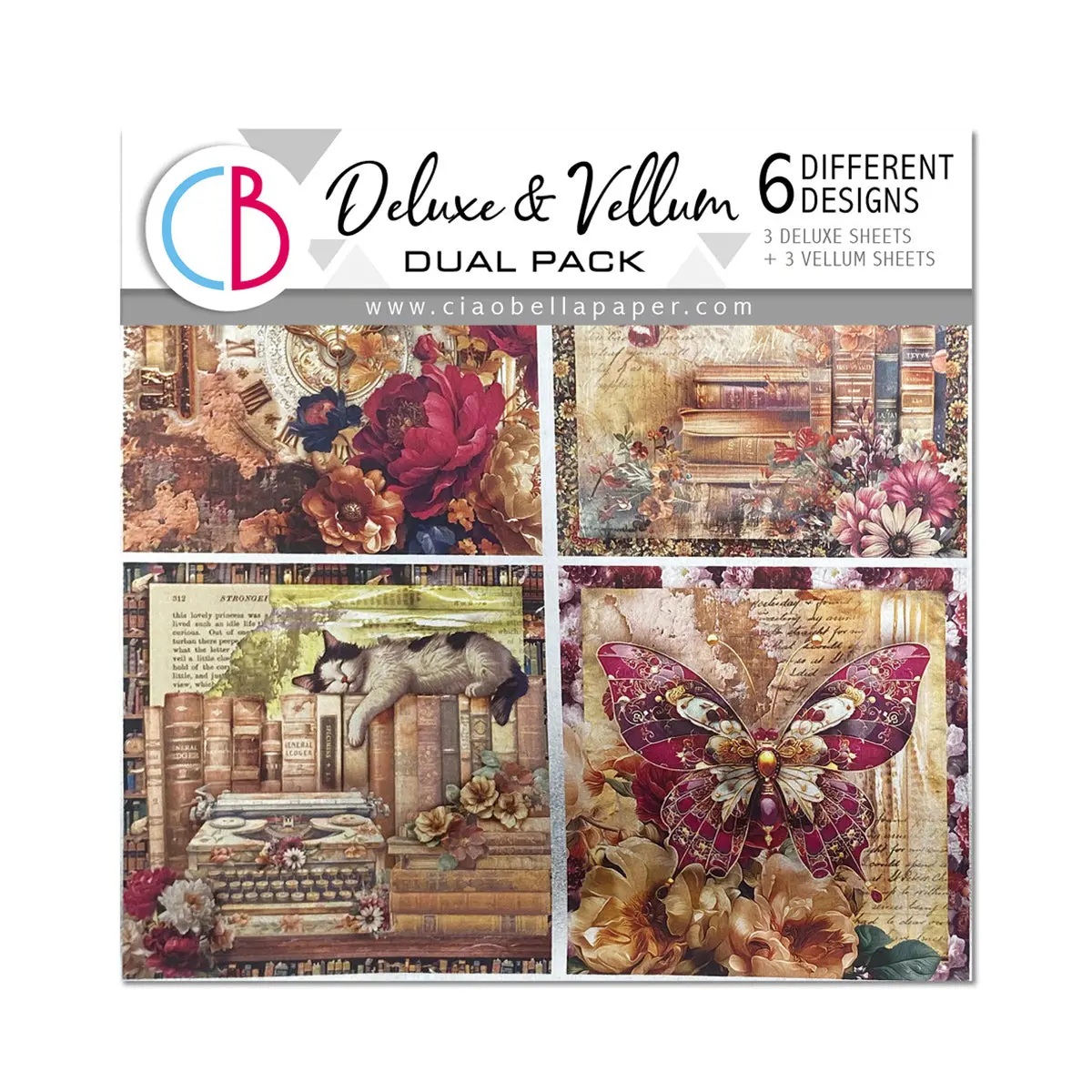 Deluxe Paper Silver & Vellum Dual Pack 6X6 Mixed 6/Pkg Book Lovers 1