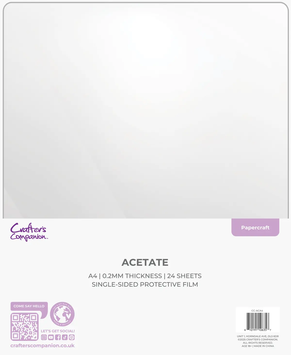 Crafter's Companion A4 Acetate Pack 1