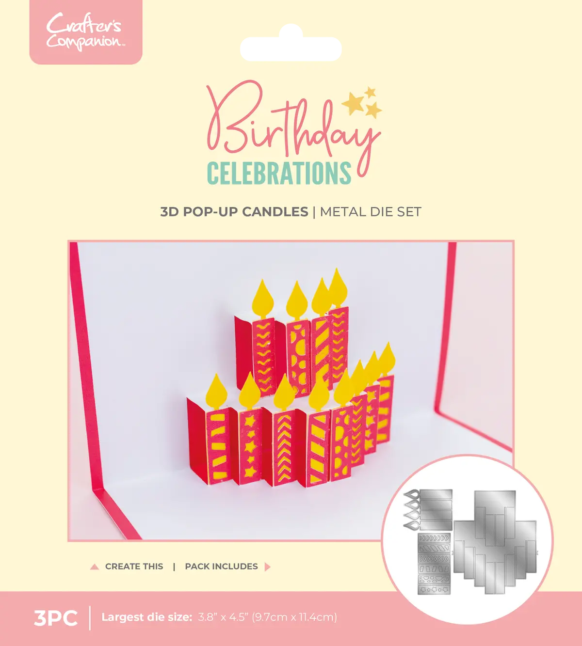 Crafter's Companion Birthday Celebrations Metal Die - 3D Pop-Up Candles 1