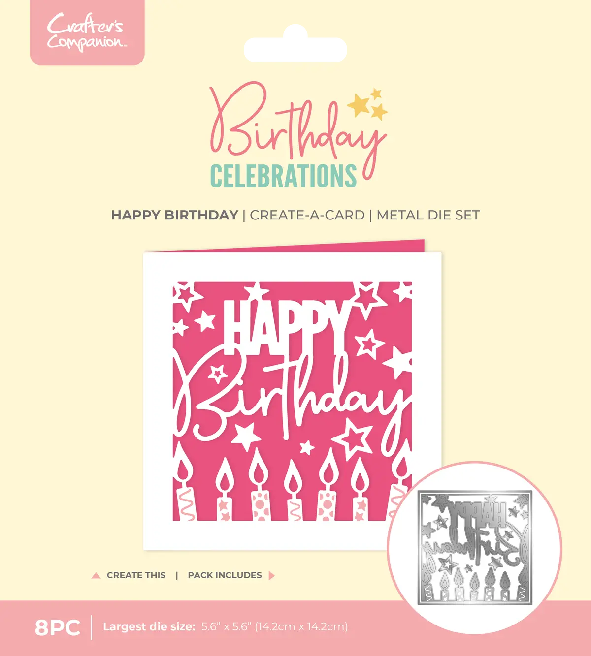 Crafter's Companion Birthday Celebrations Metal Die Create-A-Card - Happy Birthday 1