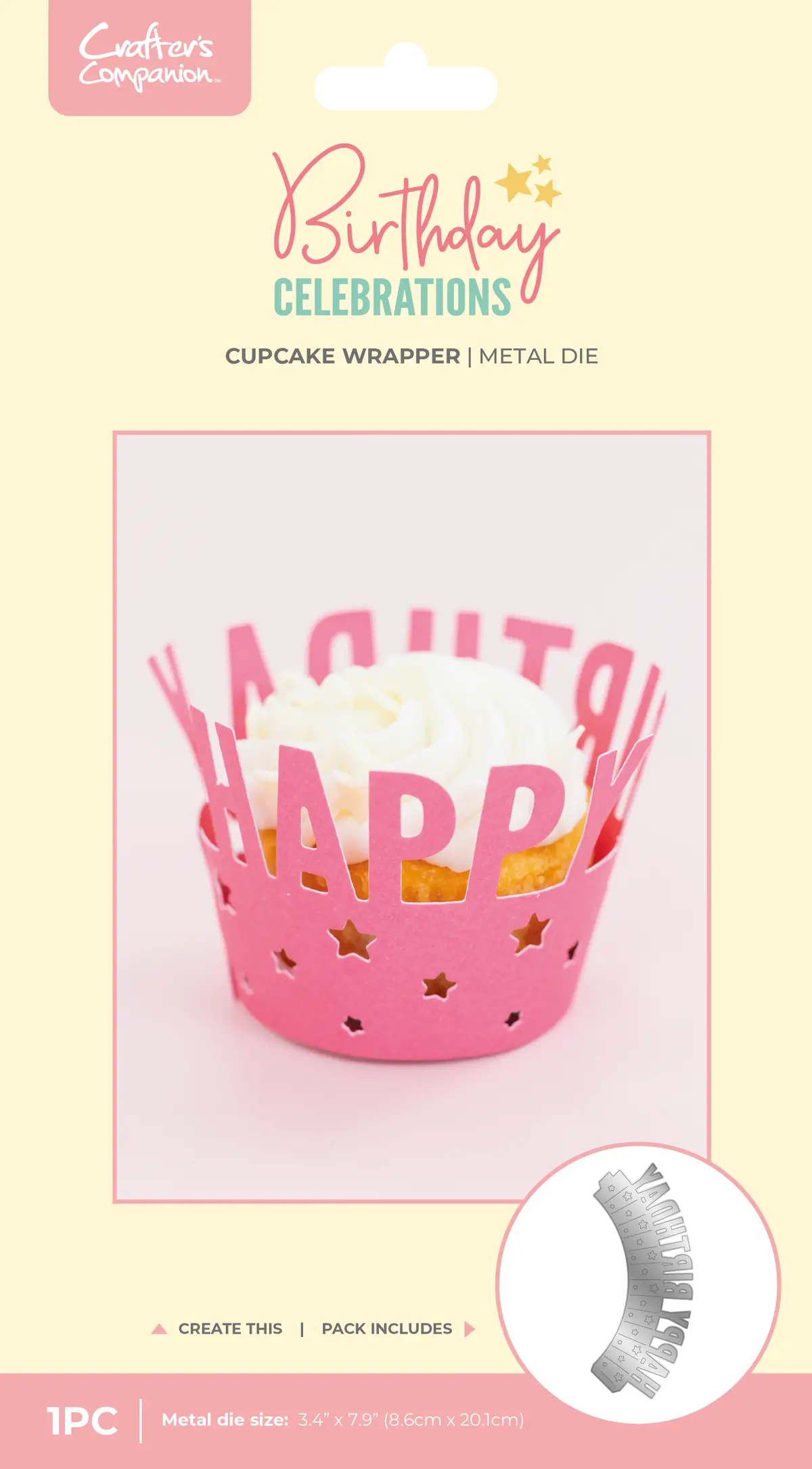 Crafter's Companion Birthday Celebrations Metal Dies - Cupcake Wrapper 1