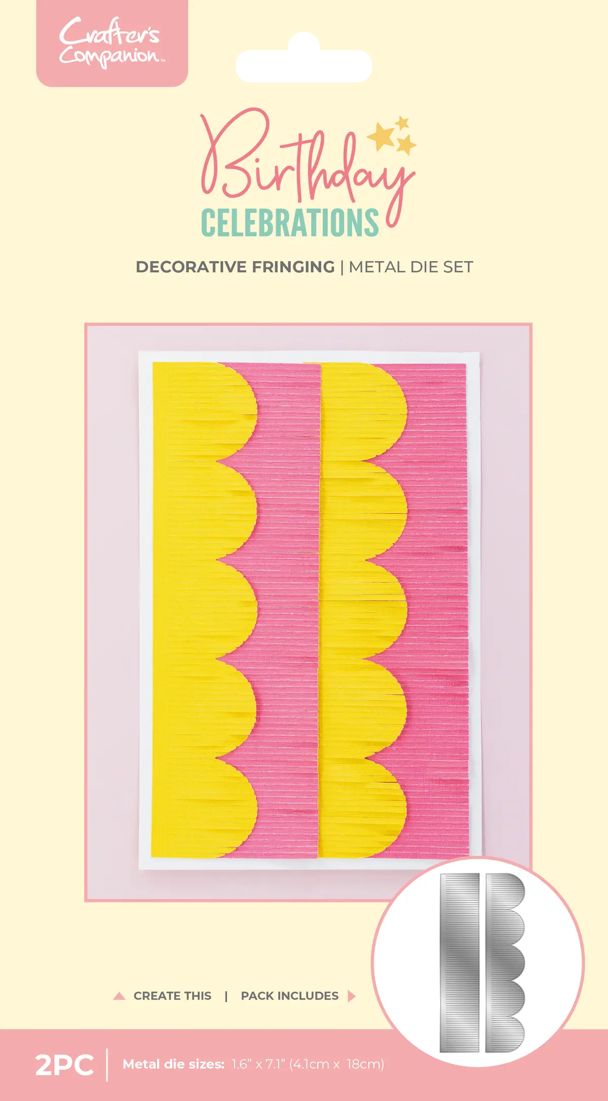 Crafter's Companion Birthday Celebrations Metal Dies - Decorative Fringing 1
