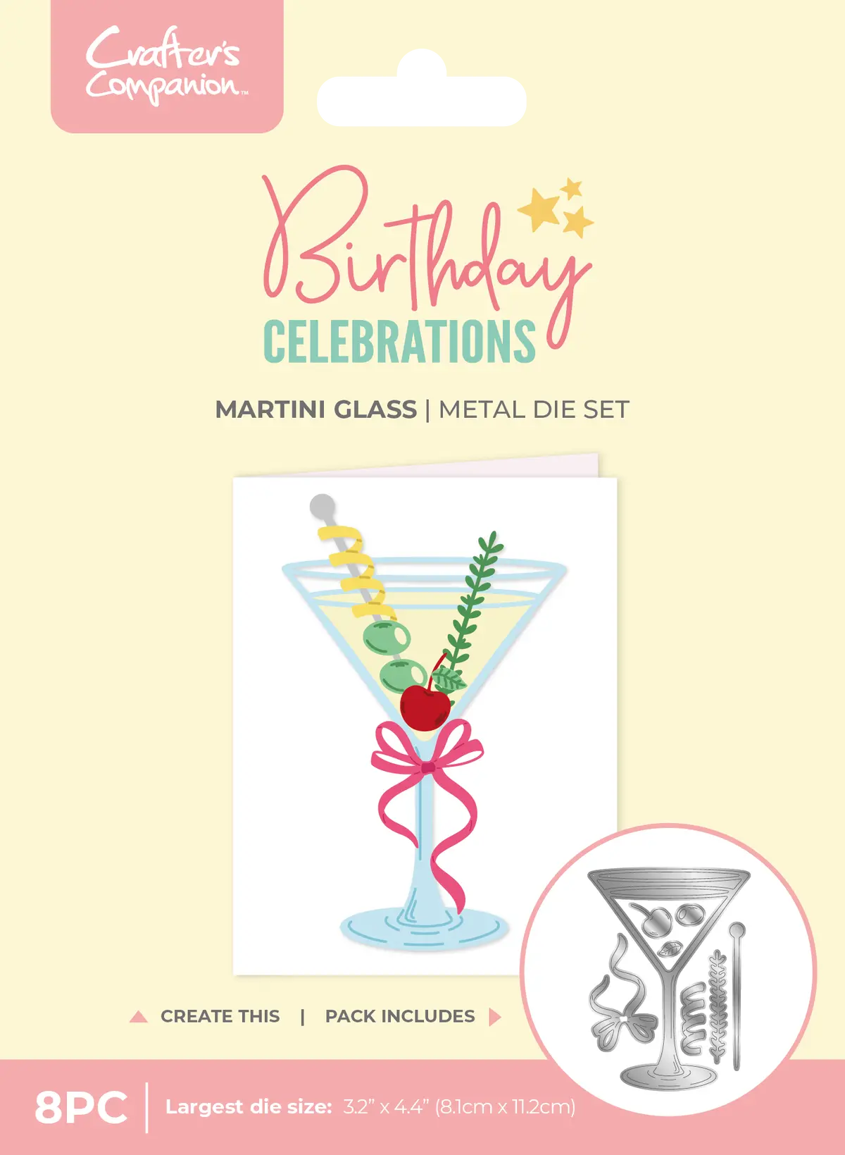 Crafter's Companion Birthday Celebrations Metal Dies - Martini Glass 1