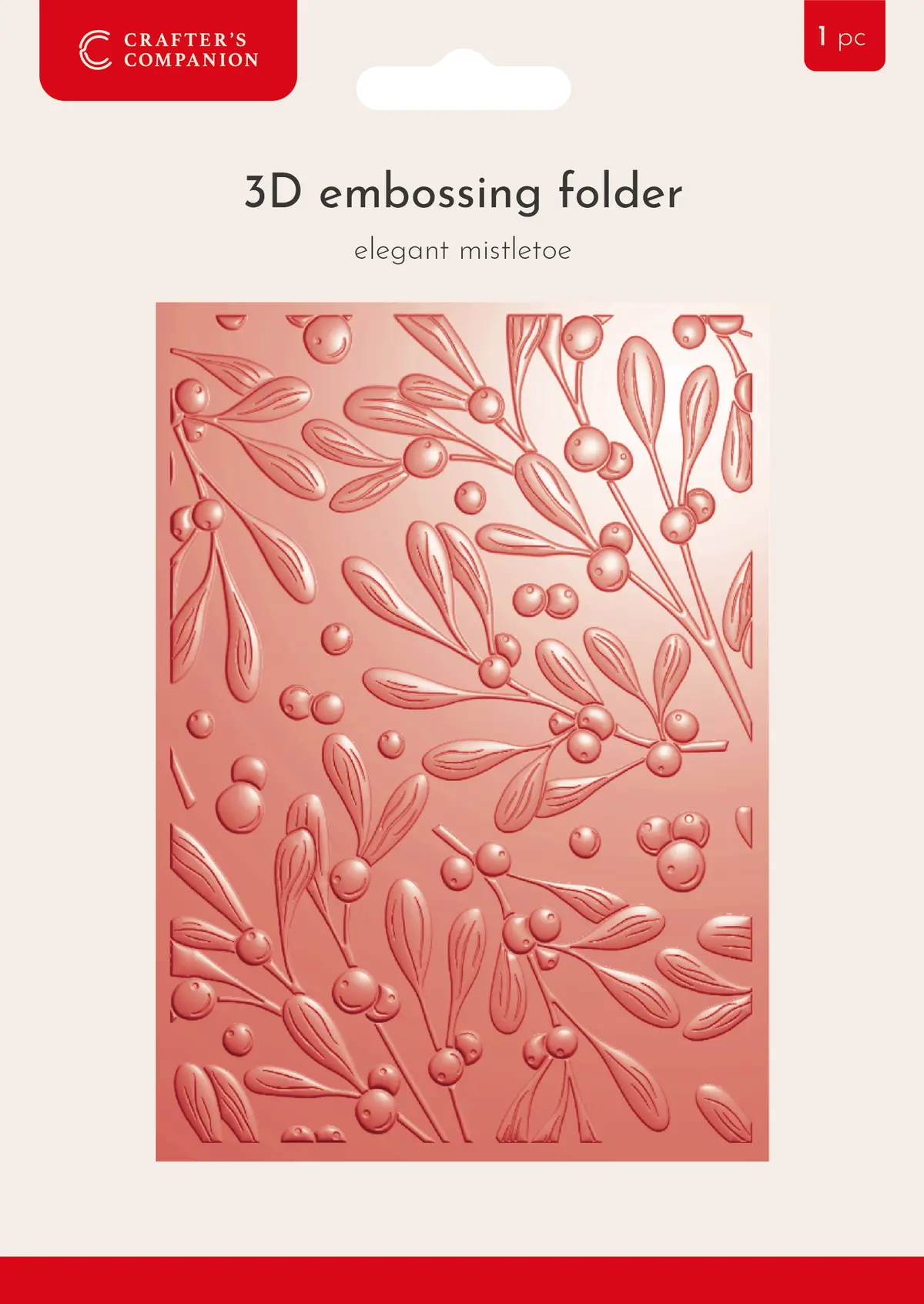 Crafter’S Companion 3D Embossing Folder 5”X7” - Elegant Mistletoe 1