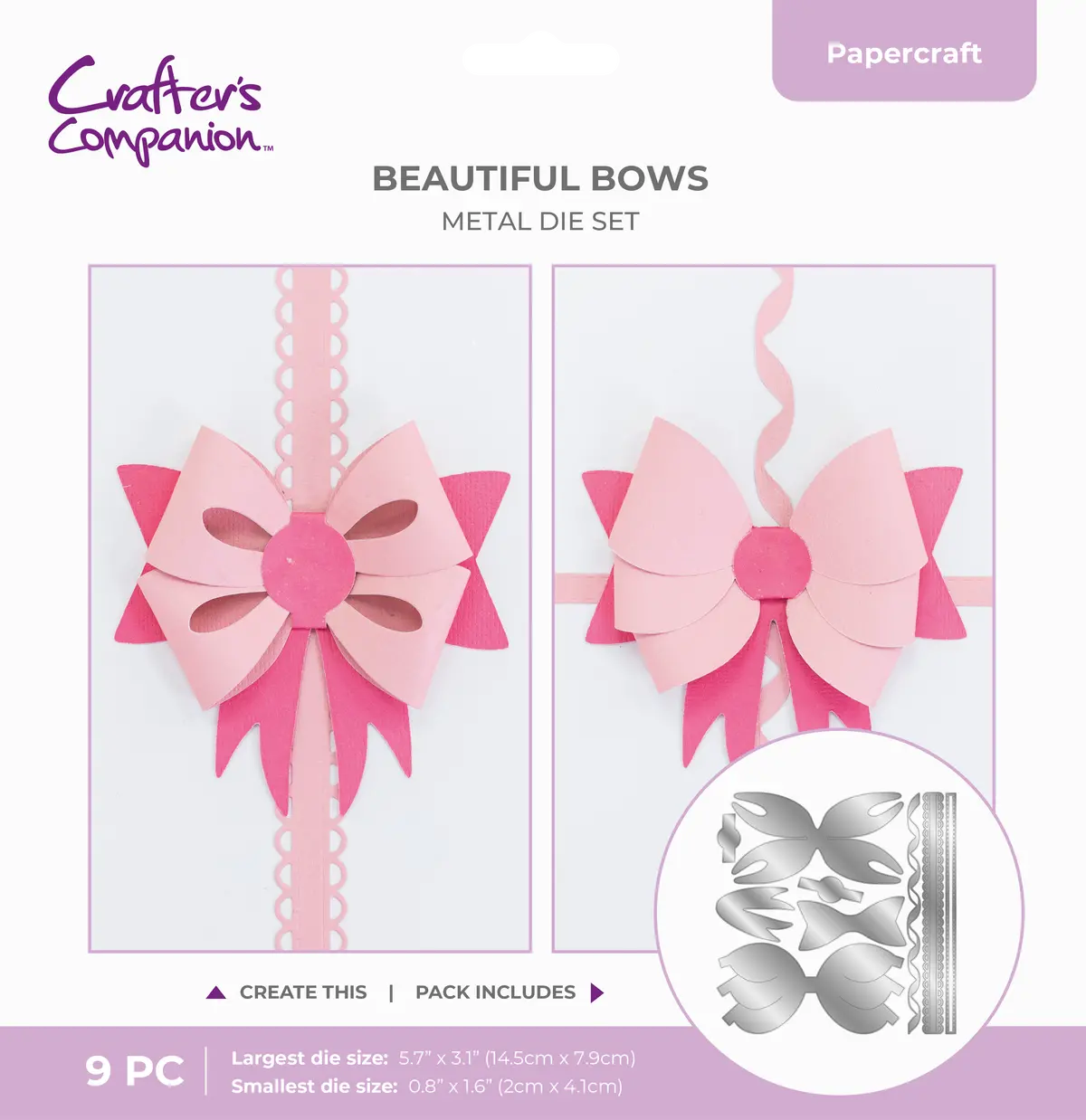 Crafters Companion Metal Die - Beautiful Bows 1