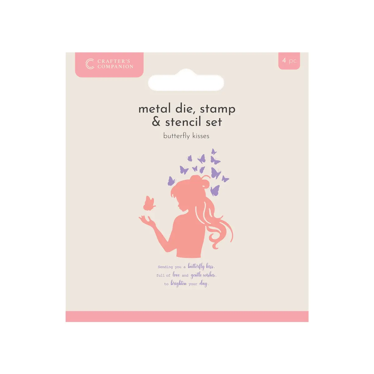Crafters Companion Metal Die, Stamp & Stencil Set - Butterfly Kisses 1