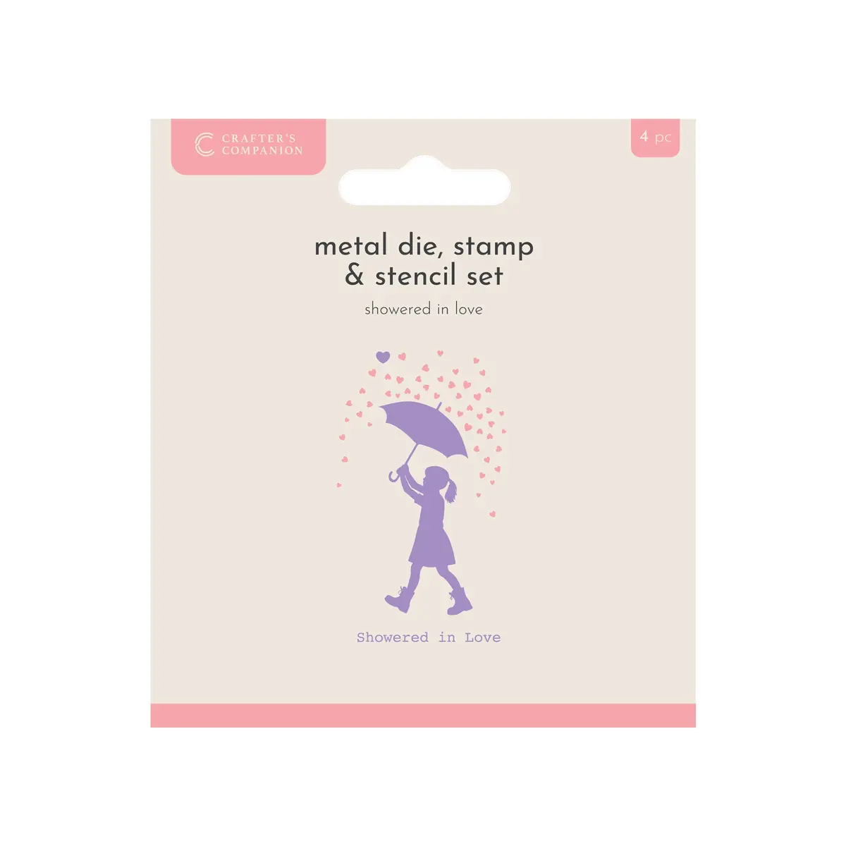 Crafters Companion Metal Die, Stamp & Stencil Set - Showered In Love 1