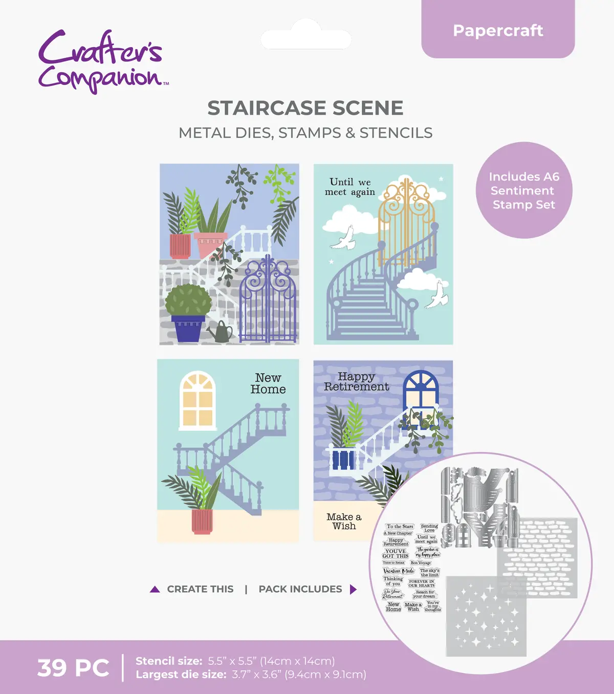 Crafter's Companion Die & Stencil & Stamp - Staircase Scene 1