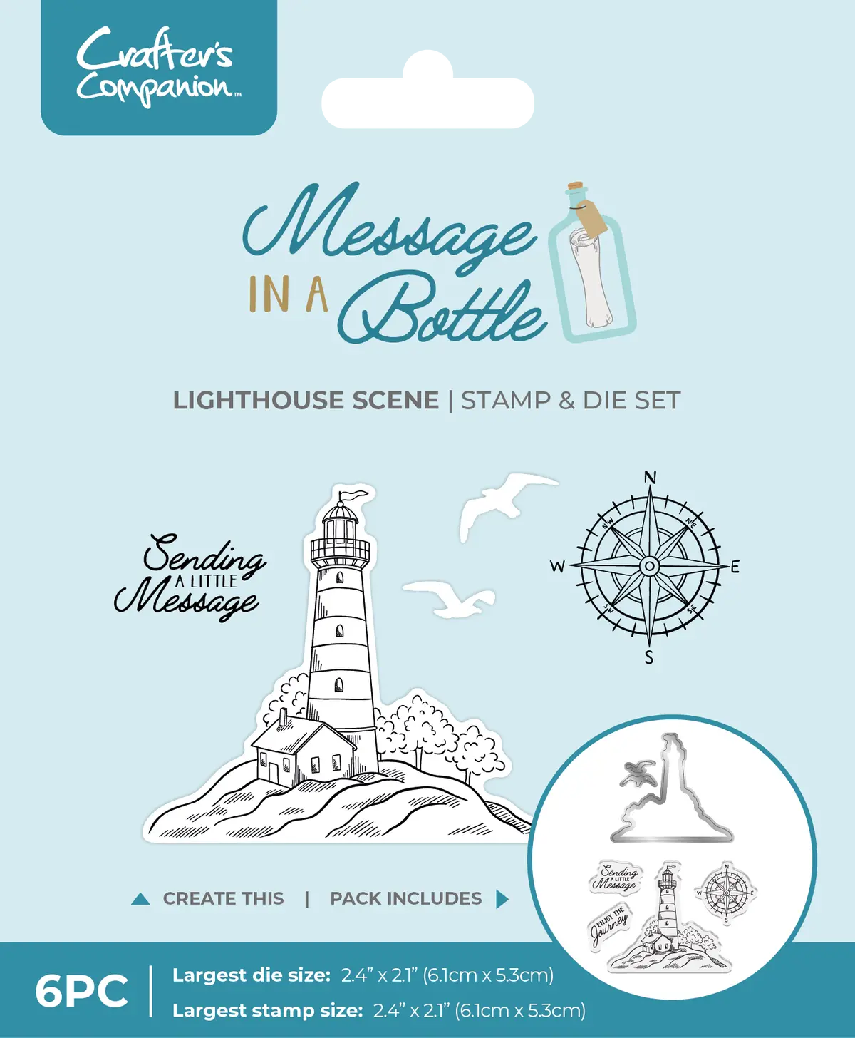 Crafter's Companion Message In A Bottle Stamp & Die – Lighthouse Scene 1