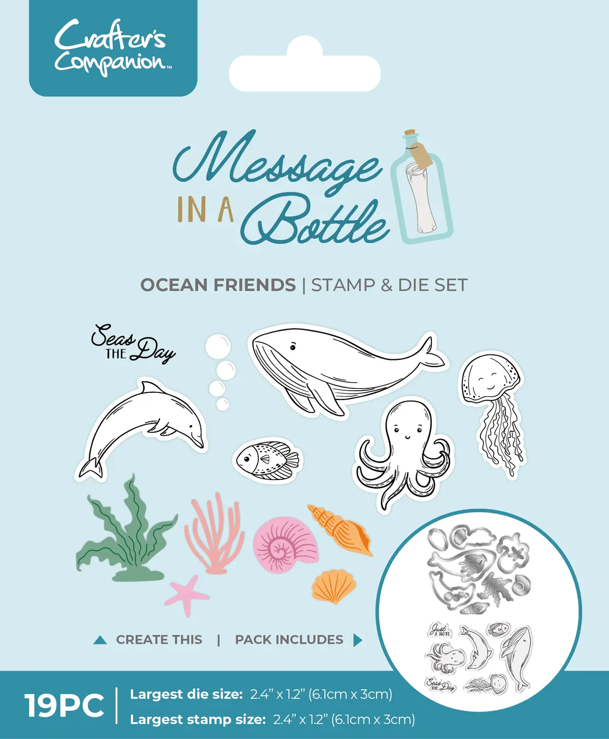 Crafter's Companion Message In A Bottle Stamp & Die – Ocean Friends 1