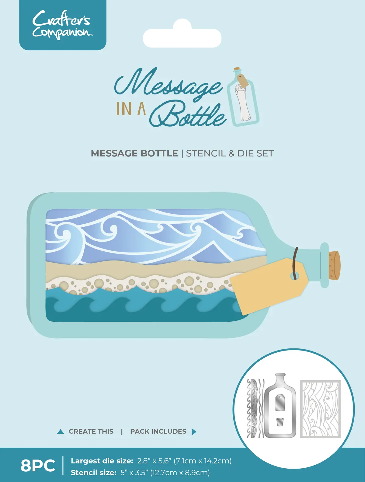 Crafter's Companion Message In A Bottle Stencil & Die – Message Bottle 1
