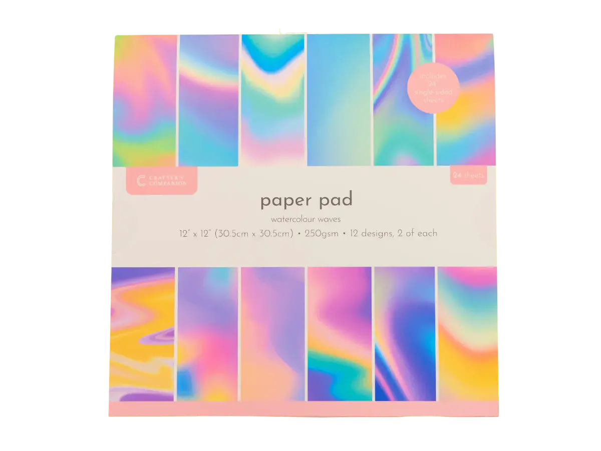 Crafter’S Companion 12”X12” Paper Pad - Watercolour Waves 1