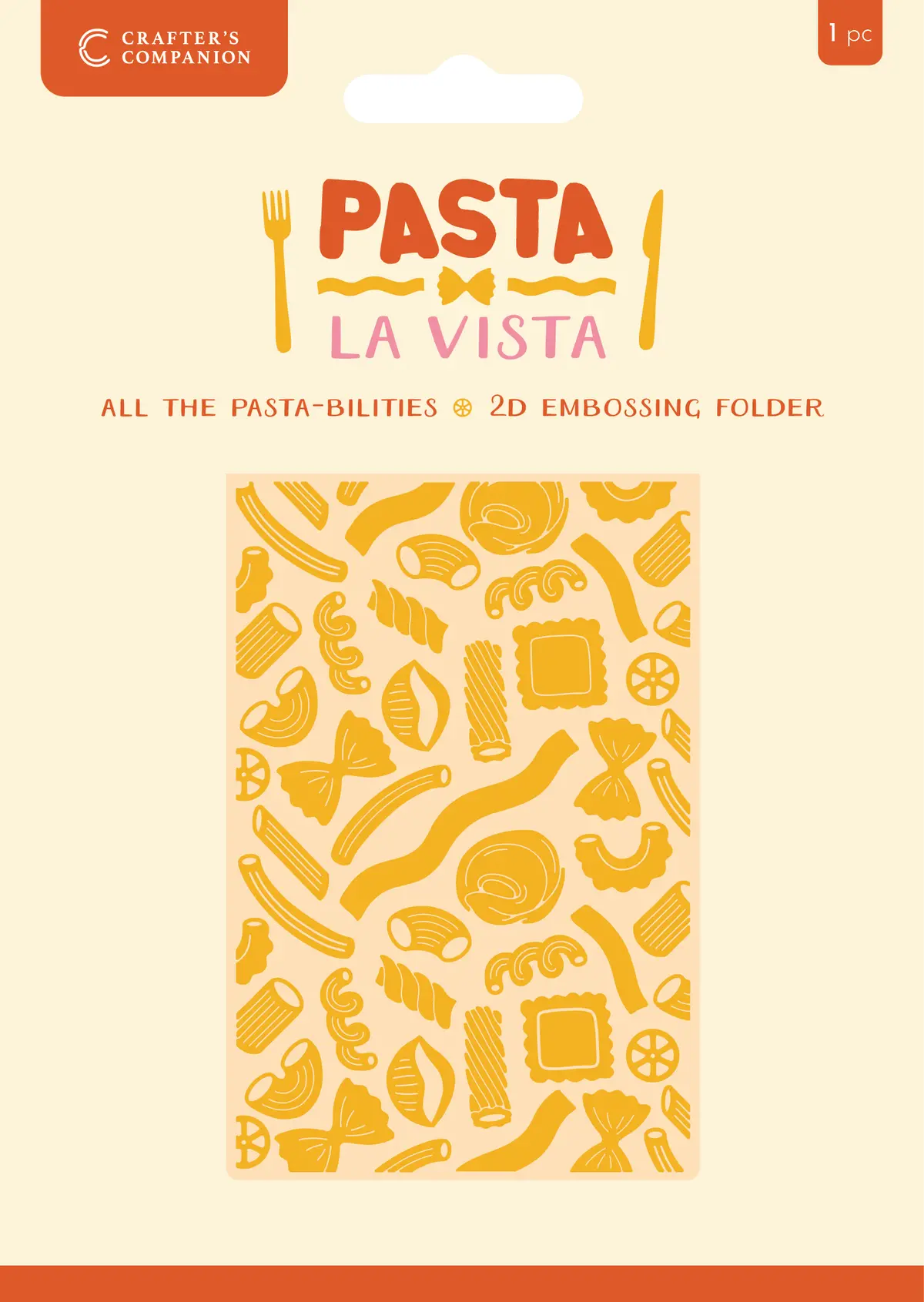 Crafter’S Companion Pasta La Vista 2D Embossing Folder 4”X6” - All The Pasta-Bilities 1