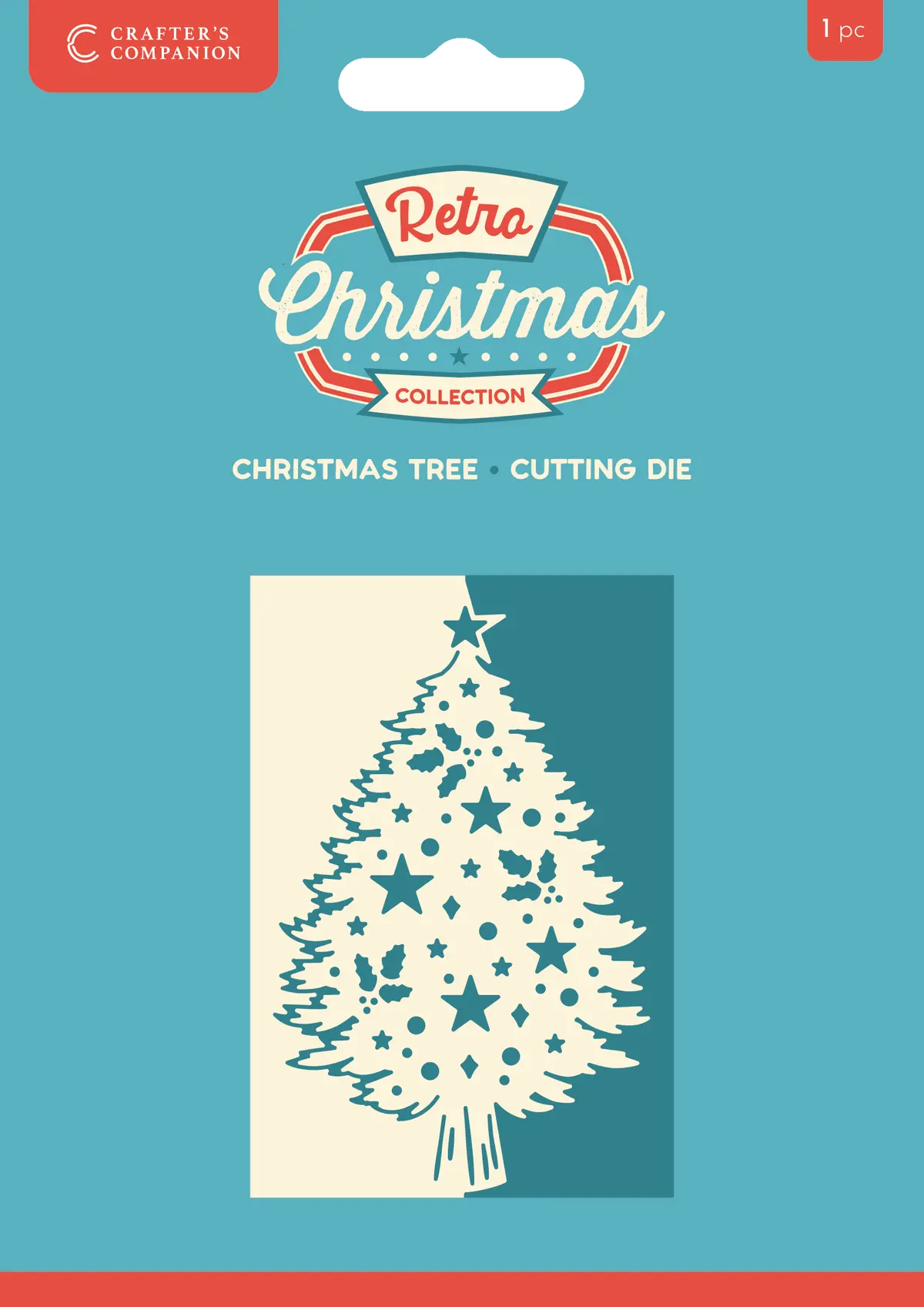 Crafter's Companion Retro Christmas Collection Metal Die Edge’Able - Christmas Tree 1